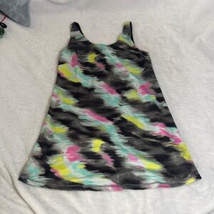 Ideology Women's Abstract Mini Dress - Black, Pink, Yellow, Blue